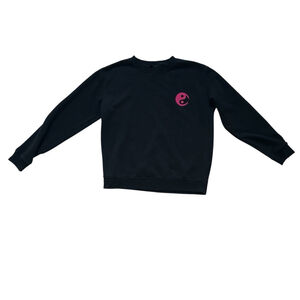 No Boundaries Y2K Sweatshirt Size M Black with Pink Yin Yang